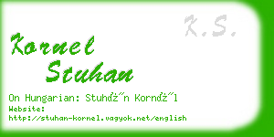 kornel stuhan business card